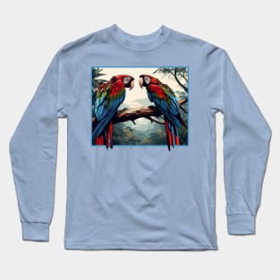 Exotic Colorful Macaws Long Sleeve T-Shirt